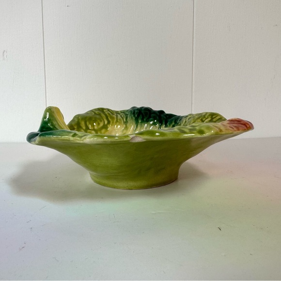 Vintage Italian Majolica Pottery Multi Coloured Cabbage Leaf Bowl - Picture 9 of 11